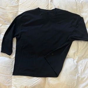 Lululemon Black with multicolored dots cotton relaxed fit shirt.